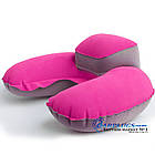 Дорожня надувна Подушка для подорожей з підголовником Silenta (pink) + чохол!, фото 2