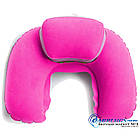 Дорожня надувна Подушка для подорожей з підголовником Silenta (pink) + чохол!, фото 4