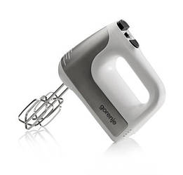 Міксер Gorenje ручний 400Вт, насадки-4 вінчика, турборежим, біло-сірий, M450XG