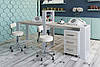 Манікюрний стіл Valio 5 робочий стіл для двох майстрів манікюру VM145 манікюрний стіл з пересувною тумбою, фото 3