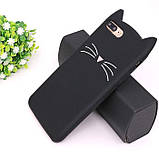 Силіконовий чохол для iPhone 8 Plus / 7 Plus - 3D Cat (Кіт з вусами), Чорний, фото 6