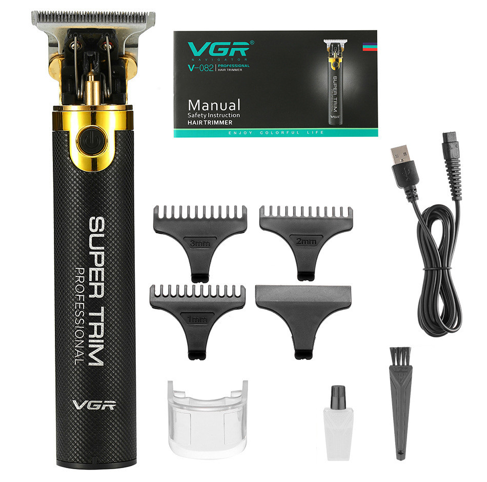 Тример для волосся VGR V-082, USB заряджання, професійна машинка для стриження, бритва для чоловіків