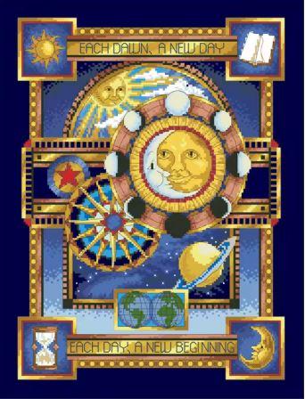 Набір для вишивання БЕЗ нанесеної схеми на канву "Each dawn, a new day". AIDA 14CT , 31*41 см., фото 1