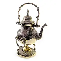 Чайник бронзовий з пальником на підставці з кольоровим малюнком (30,5х19х16 см)