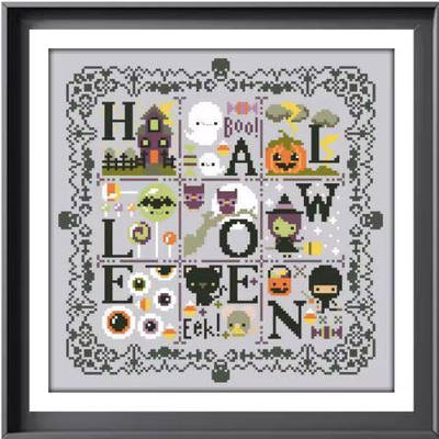 Набір для вишивання "Halloween spooky sampler". AIDA 14CT ,30*30 см. БЕЗ нанесення на канву схеми.