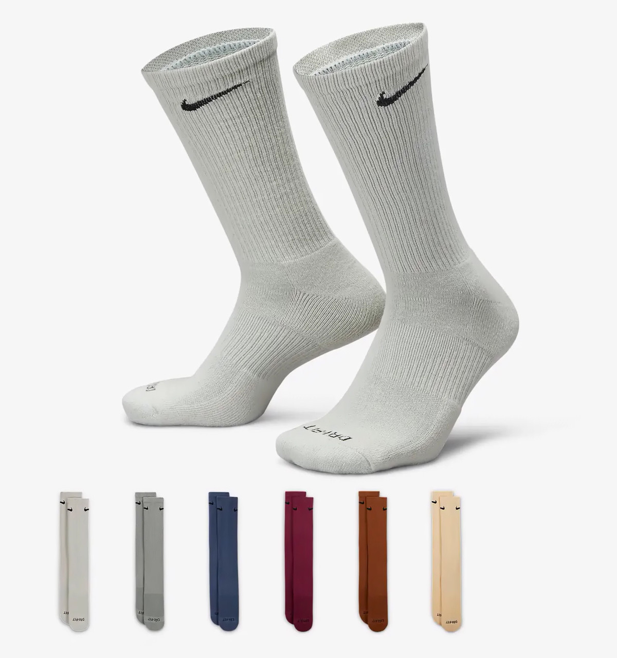 Шкарпетки Nike U NK ED PLS CSH CRW 6PR - 132 білий, сірий, синій, червоний, рожевий Чол 34-38, фото 1