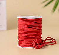 Замшевий шнур на бобіні / Штучна замша / ~40 метр / 2,6мм*1,3мм / Червоний