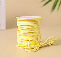 Замшевий шнур на бобіні / Штучна замша / ~40 метр / 2,6мм*1,3мм / Жовтий