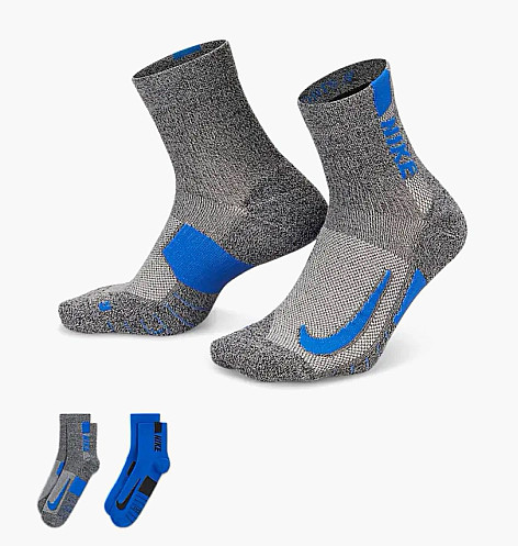 Шкарпетки Nike U NK MLTPLIER ANKLE 2PR - 144 сірий, синій Уні 38-42 original Акція Знижка