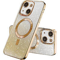 Чохол для Apple iPhone 13 Cosmic CD Shiny Magnetic з блискітками, золотий кант, CDSHliP13Gold