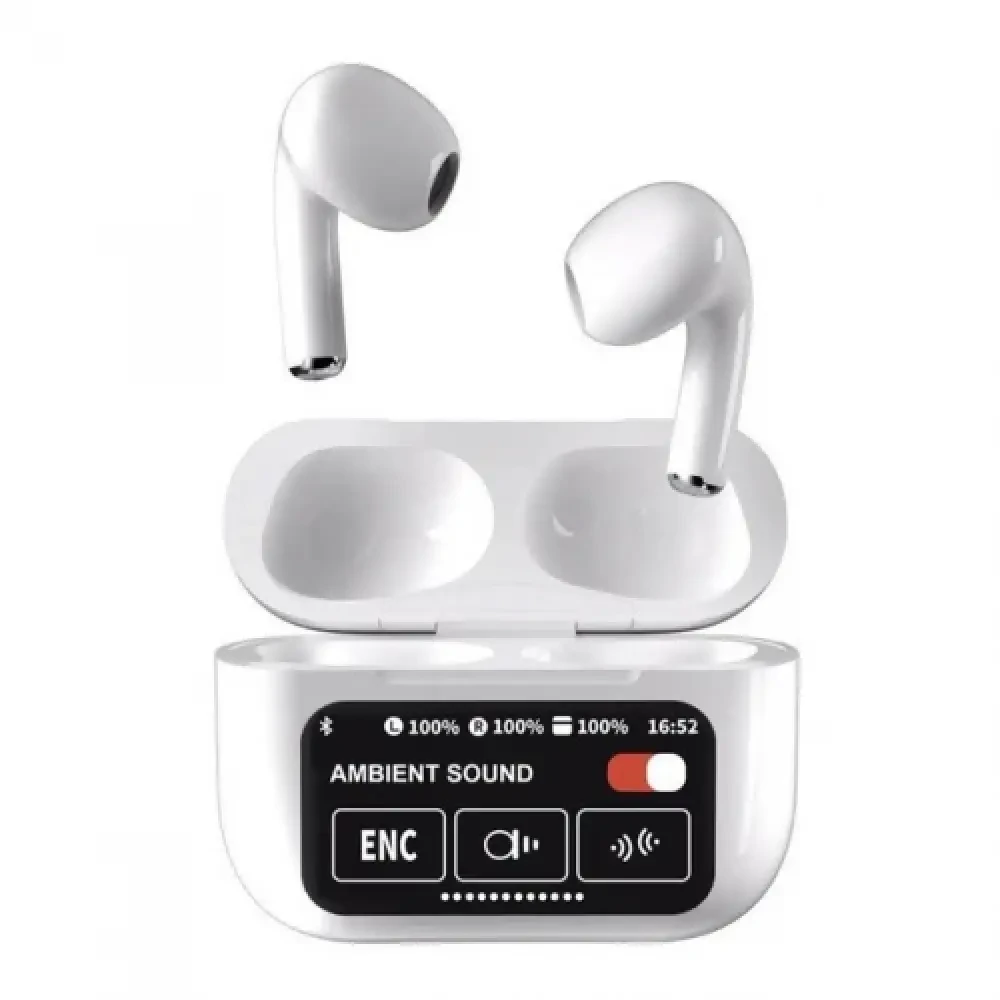 Безпровідні навушники TWS (Bluetooth) Air A11 Pro ANC+ENC Digital Display White (Білі)