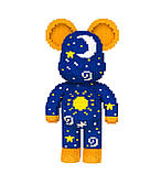 Конструктор Magic Blocks 9161 у вигляді Ведмедика Bearbrick “Stars”, 4955 деталей, 50 см, синьо-жовтий, фото 3