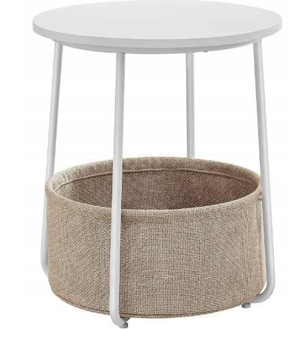 Журнальний столик з кошиком LEOBERT Sharp 50х45 см Білий, фото 1
