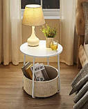 Журнальний столик з кошиком LEOBERT Sharp 50х45 см Білий, фото 6