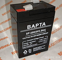Акумулятор (АКБ) "ВАРТА" ВР-680 6v/5.5ah 100х70х45мм