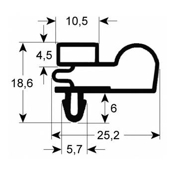 Ущільнення дверей гумка для холодильного стола Desmon, Emmepi 900595 415x625мм профіль 9010