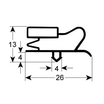 Ущільнювач ящика гумка для холодильного столу Fagor 901529 370x245мм профіль 9013