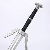 Меч Відьмака Геральта Witcher срібний меч Школи Вовка 104см, фото 8