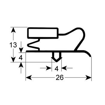 Ущільнювач ящика гумка для холодильного столу Fagor MSP серії 901765 450x260мм профіль 9013