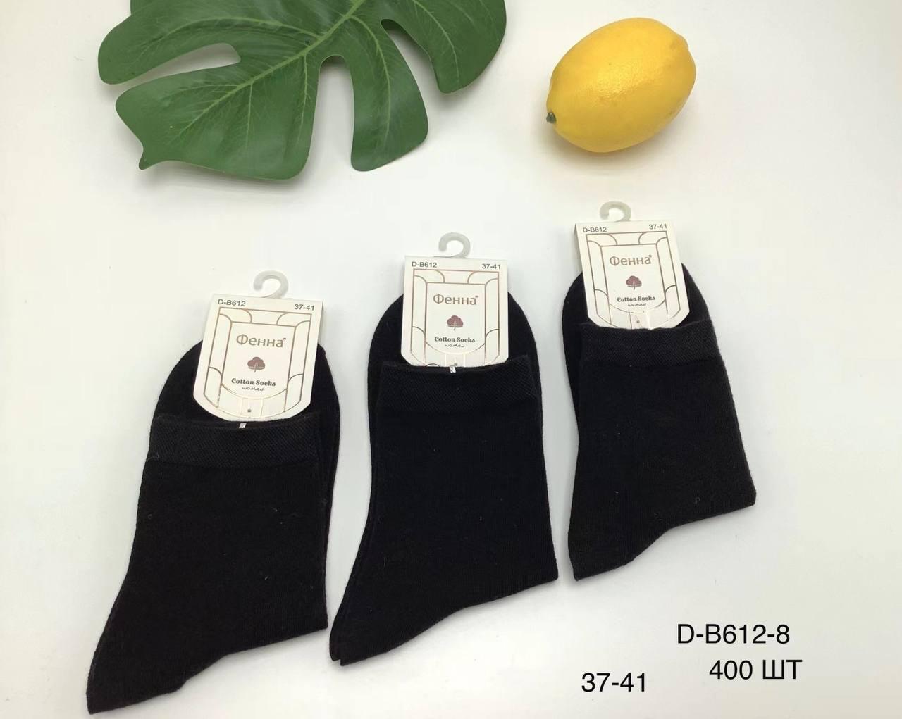 Шкарпетки жіночі 10 пар демісезонні з бавовни Фенна розмір 37-41 чорні