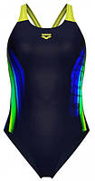 Купальник закритий для жінок Arena BREATH SWIMSUIT V BACK LB чорний, жовтий, зелений, синій Жін 38 original
