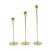 Набір свічників Leeseph PR 3шт золото MV035