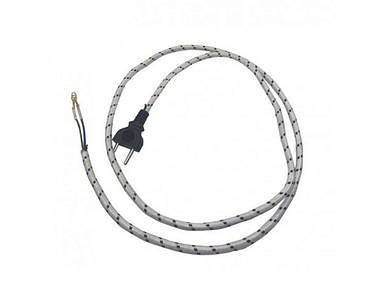 Шнур 1,5м мережевий в тканинній оплітці (двожильний) ТМ КИТАЙ FG