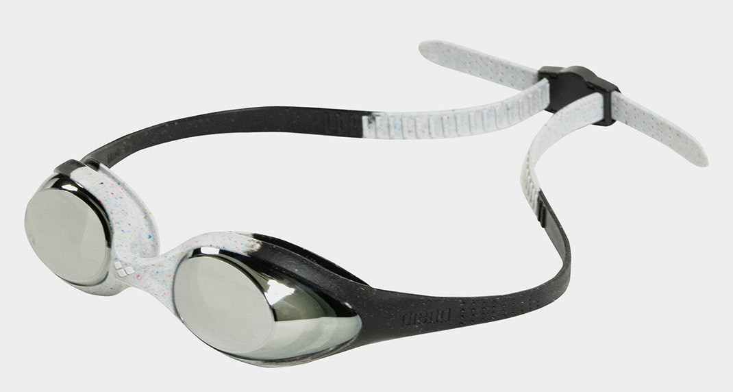 Окуляри для плавання Arena SPIDER JR MIRROR чорний, білий Діт OFSM Акція, знижка