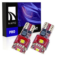 Комплект світлодіодних ламп NAPO PRO T10-3030-3smd W5W T10 колір світіння білий 2 шт