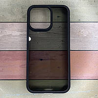 Чохол iPhone 15 Pro MAX накладка Spigen Ultra Hybrid Carbon чорний борт/прозорий протиударний Full black