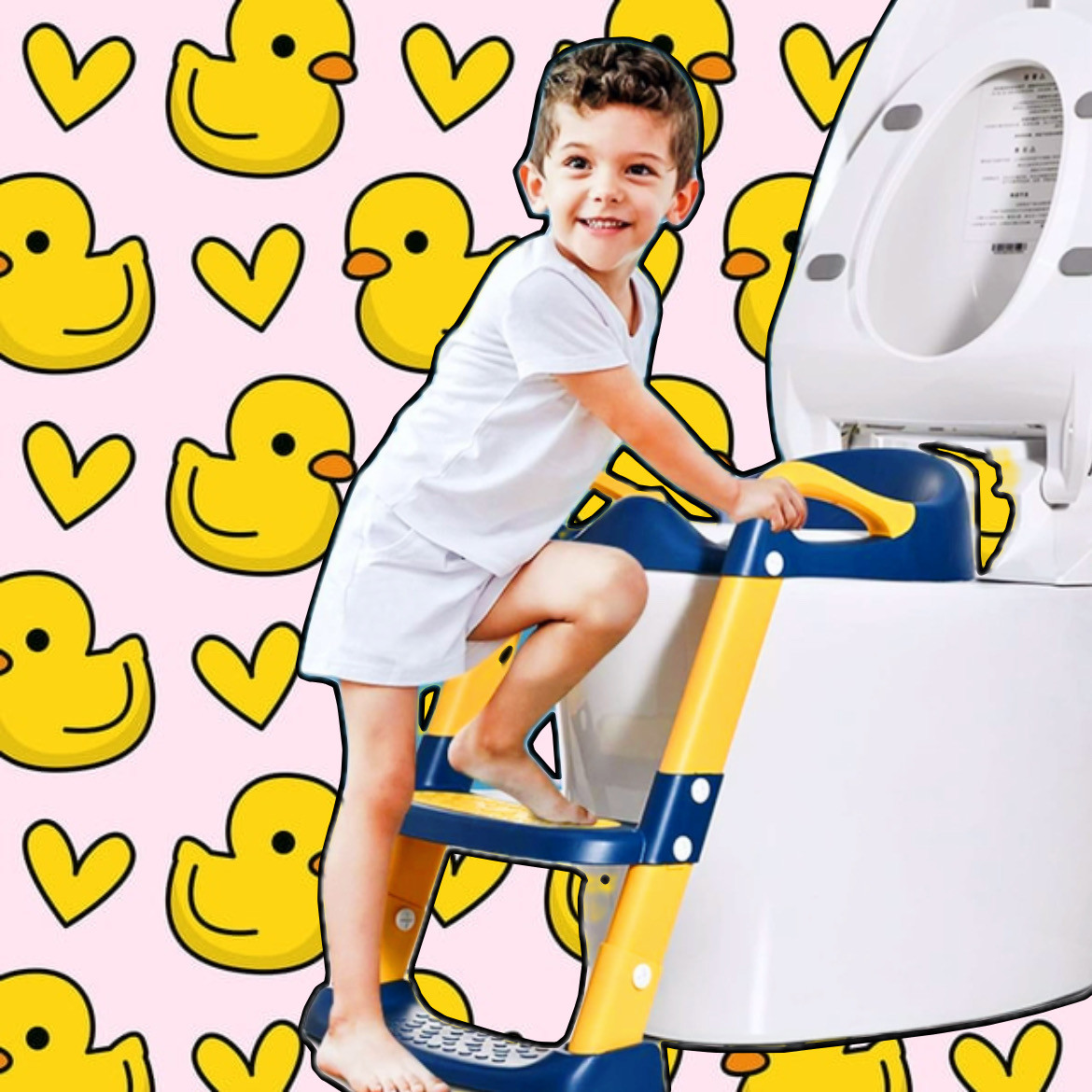 Дитяче сидіння для унітаза Safety Kids Childr Toilet Trainer зі сходами та ручками