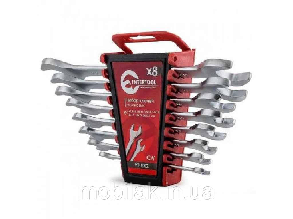 Набір ключів ріжкових, 8шт. 6-22 мм HT-1002 ТМ INTERTOOL