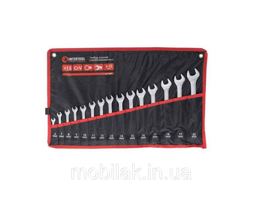 Набір ключів комбінованих, 15шт. 6-19, 22 мм HT-1204 ТМ INTERTOOL