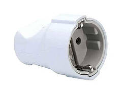 Гніздо штепсельне із заземл. (Біле) 11102 WHITE ТМ DE-PA