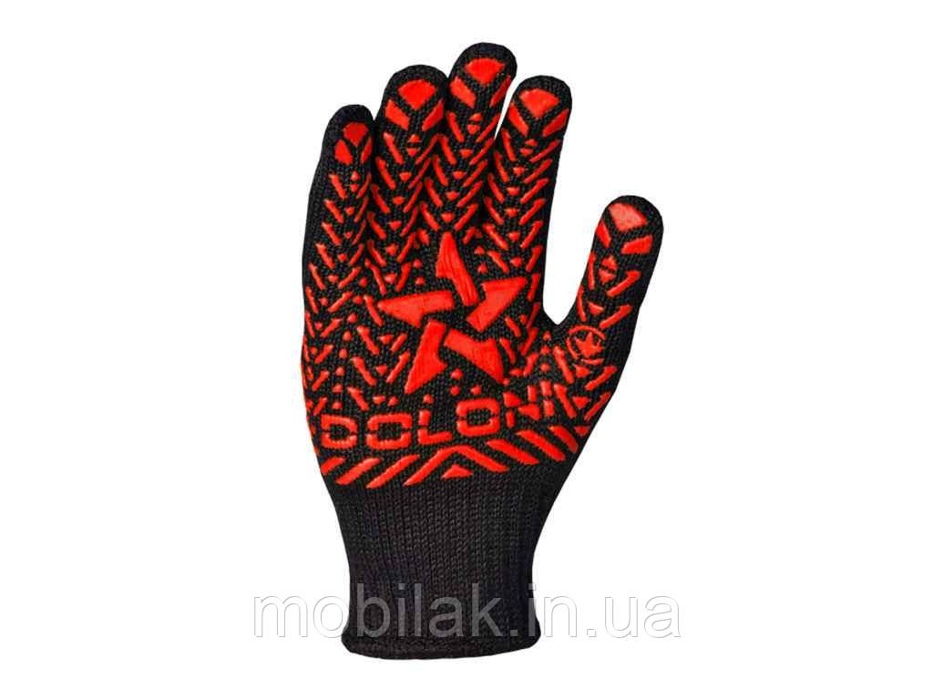 Перчатки робочі 4080 чорні з ПВХ зіркою 11р. ТМ DOLONI