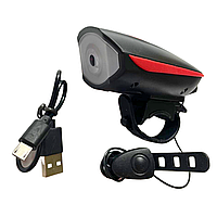Велофара зі звуковим сигналом червоний HJ-7589 250 Lumens модель SA-48