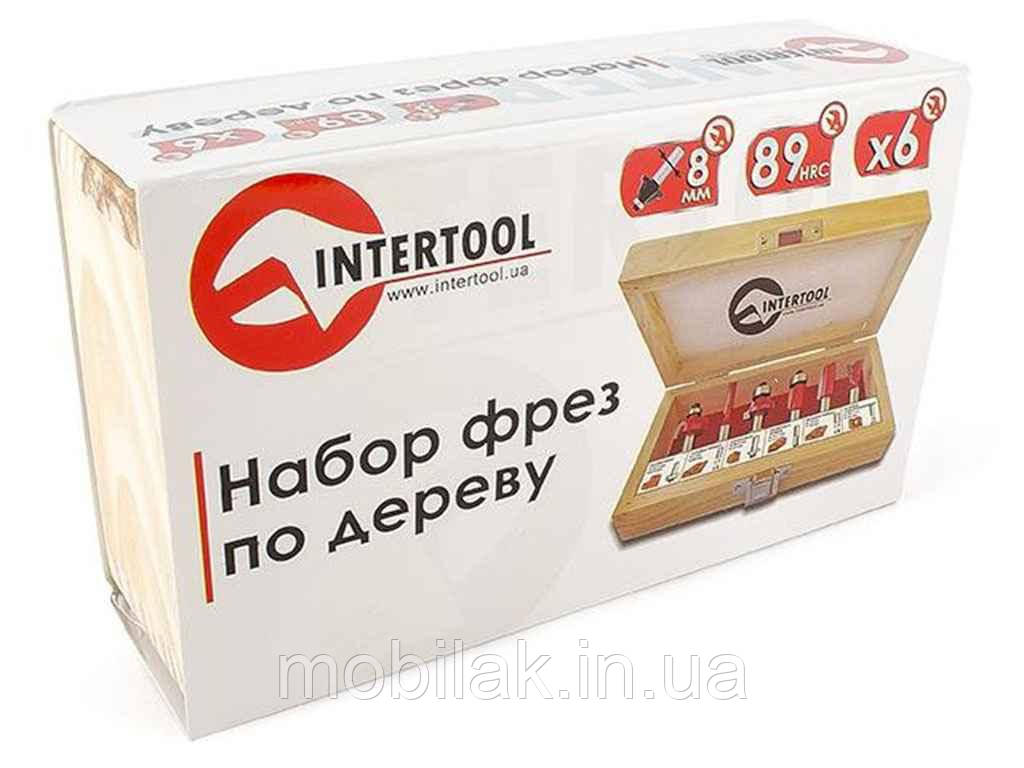 Набір фрез кінцевих по дереву, 6 шт. HT-0072 ТМ INTERTOOL