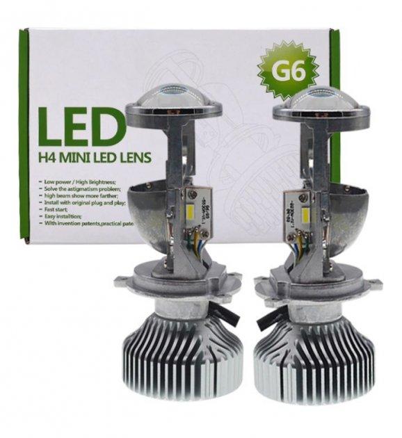 BI LED Mini LED лінзи Н4 G6 LED MINI LENS 35W 5500 К з радіатором Avtoexpect (35106)