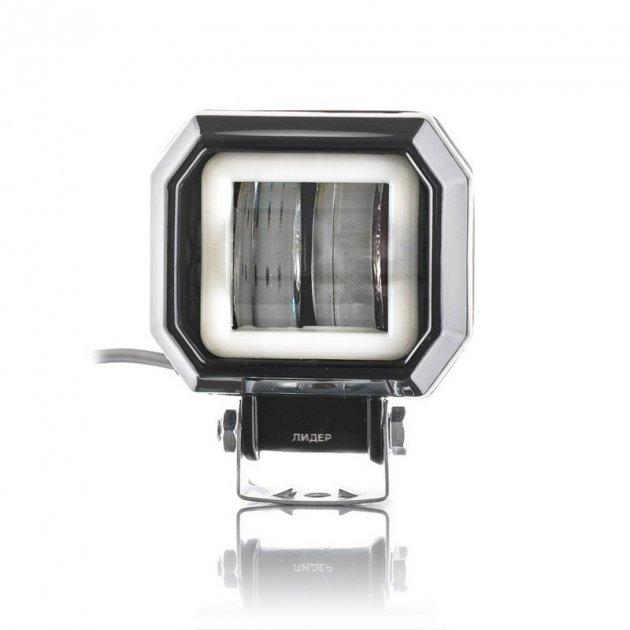 Світлодіодна фара Lider Led 40W з ангельськими очками 74х65m 1200 lm, фото 1