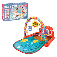 Килимок для дітей з музичним піаніно, іграшками, вимірювальною шкалою зросту, морська тематика, розвиток для малюків