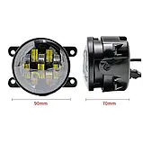 Світлодіодні протитуманні фари Led 7 лінз кругла 90 мм 100 W 3,5" Рено, Форд, Опель 2 режими, фото 4