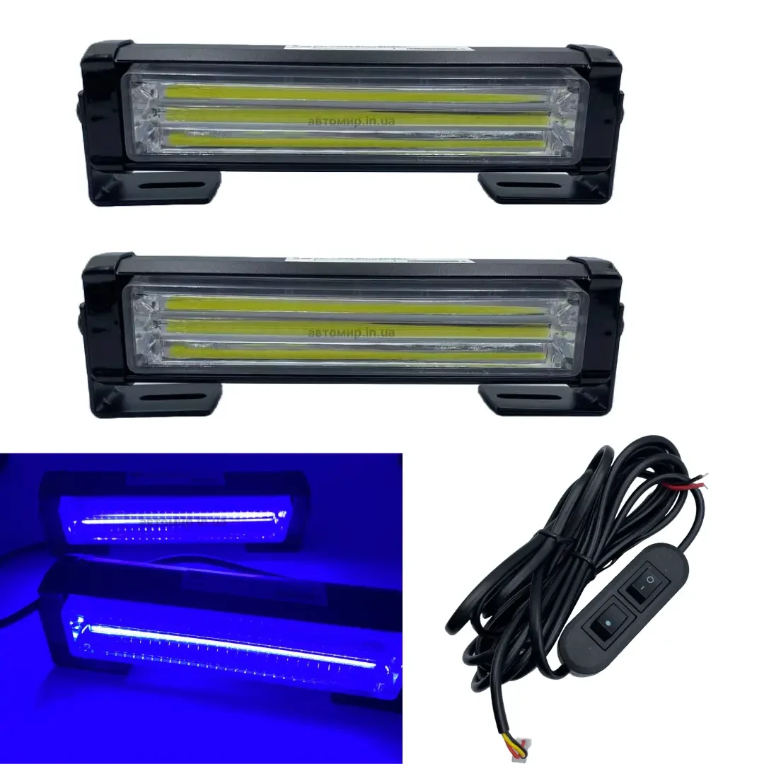 Автомобільний Led ДХО стробоскоп синього кольору 12-24 вольт 20 ват 16,5 см Детальніше: https://xn--80aespjok.