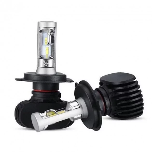 Комплект LED ламп S1 H4 6500 K 12-24 V з радіатором (діод CSP) 60 ват, фото 1