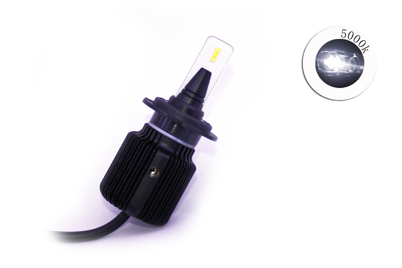 Комплект LED ламп J1 H7 5000 K 9-32 V з радіатором (діод Seoul CSP Y19), фото 1