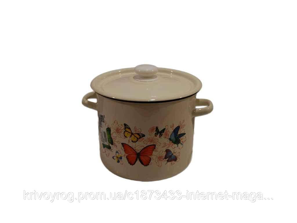 Каструля ем. 9л/2 циліндрична Метелик (молочна) (I1621/2) ТМ IDILIA, фото 1