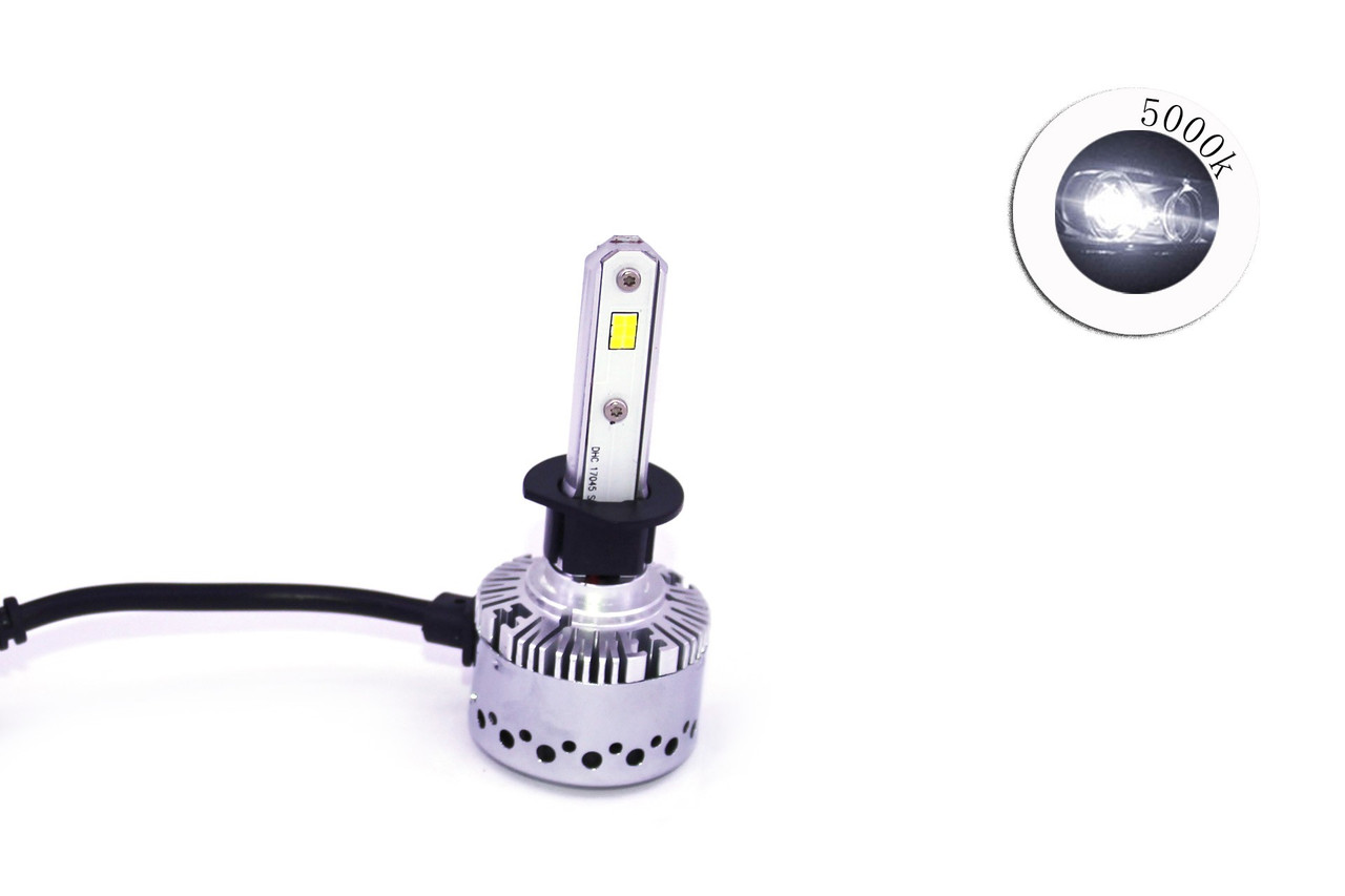 Комплект LED ламп T21 H3 6000K 9-32V радіатор з вентилятором (діод CSP)