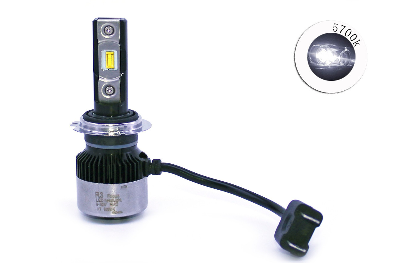 Комплект LED ламп FocusV H7 5700K 12 V радіатор з вентилятором (діод CSP), фото 1