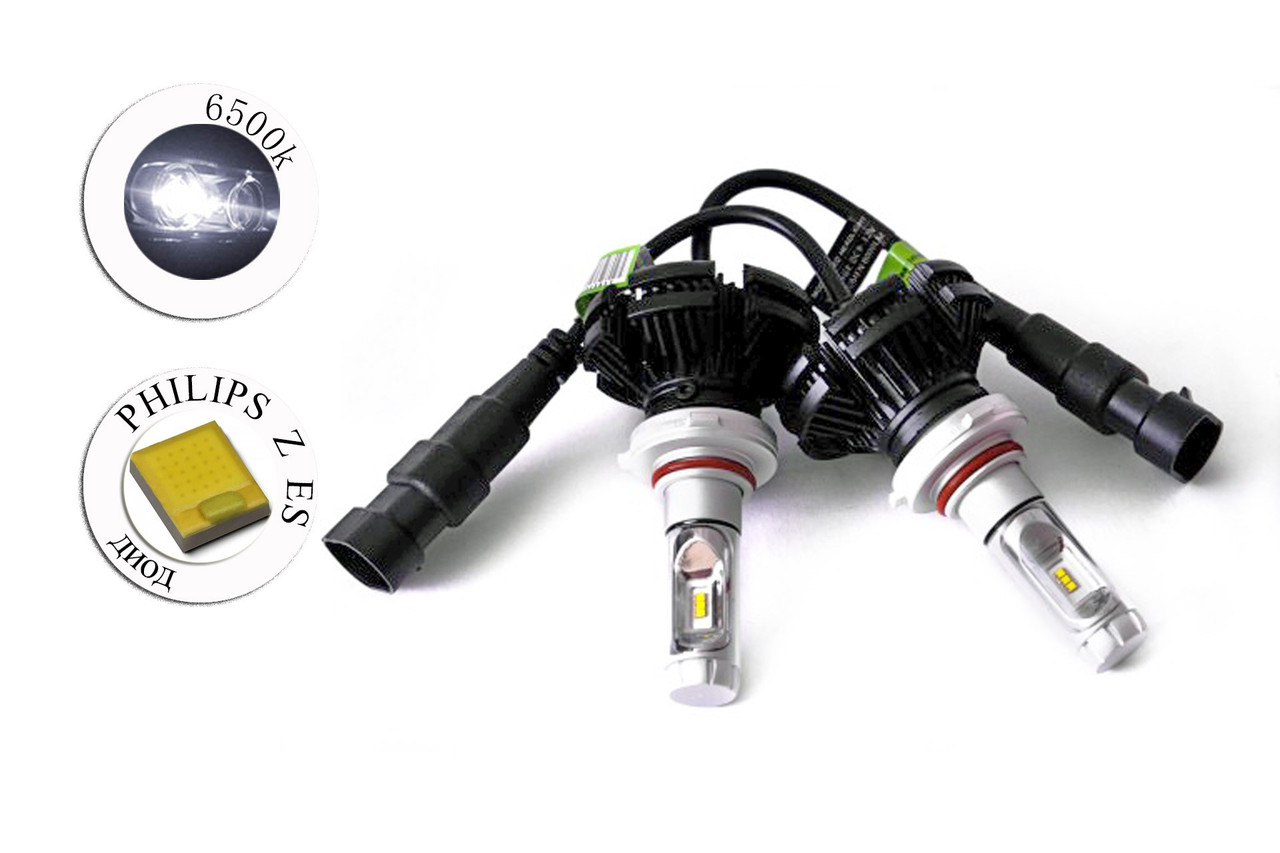 Комплект LED ламп X3 HB4 6500K 9-32V 22 W з радіатором (діод ZES)