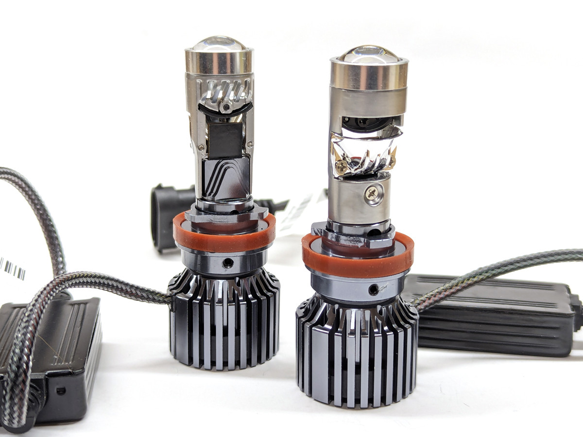 Комплект LED ламп L40 H11 з лінзою 9-32V 70W діод 3570 Sanan, 6000 K радіатор із вентилятором