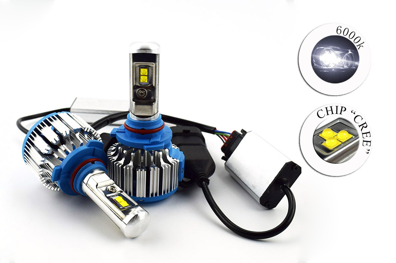 Комплект LED ламп T1 H11 6000K 9-32V радіатор з вентилятором (діод CREE), фото 1